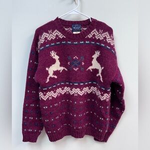 Vintage Woolrich Women’s Wool Sweater with Deer